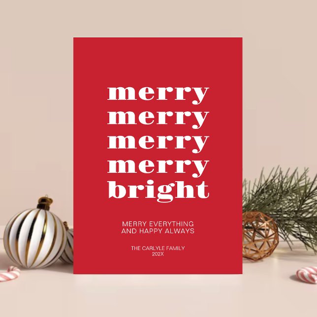 God och ljus Modern minimal röd jul Julkort (Skapare uppladdad)