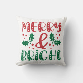 God och ljus Red och Grönt Holly jul Kudde