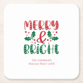 God och ljus Red och Grönt Holly jul Underlägg Papper Kvadrat