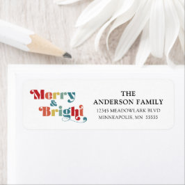 God och ljus Retro-färgfull jul Returadress Etikett