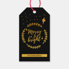 God och ljus Svart och Guld jul Presentetikett