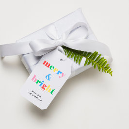 God och modern, färgstark jul presentetikett