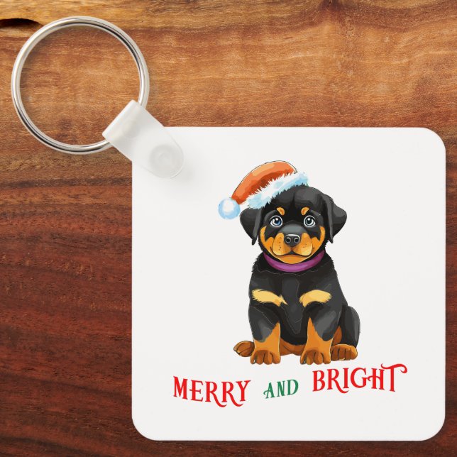 God och smart Cute Hund Nyckelring (Framsida)