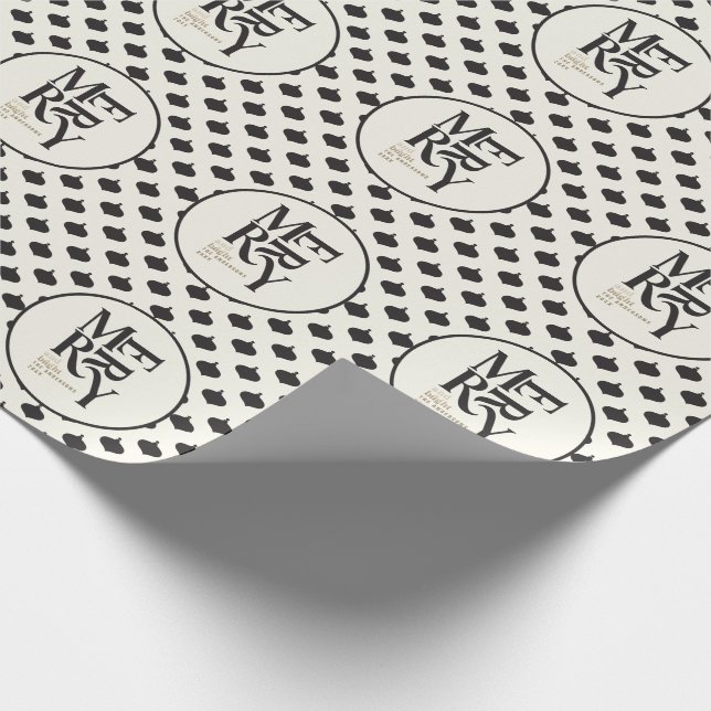 God och smart svart jul och guld jul presentpapper (Hörn)