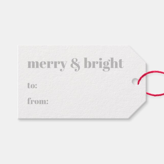 God och smart till från grått vit, modern jul presentetikett (Framsidan (Horisontell))