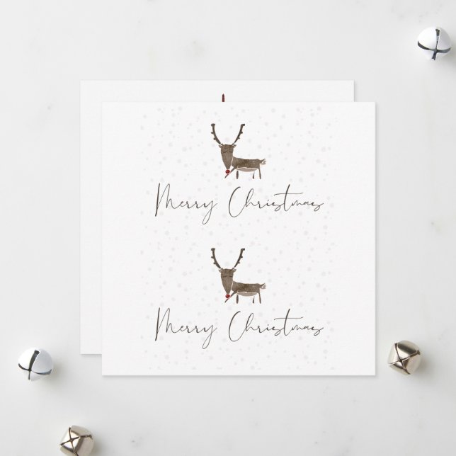 God och välsignad jul, vattenfärg jul H Julkort (Fram/Back In Situ)