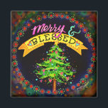 God och välsignad julinspiration magnet<br><div class="desc">Söt Julgran biet kommer säkert att ge er lite julglädje i ert hem. En underbar julklapp till någon på din trevliga lista. Den handritade designen på biet härstammar från en illustration som jag skapat för min Inspiritivitetssida Facebook (där jag skapar daglig, inspirationskonst). Den ljusa färger och ord ge är en...</div>