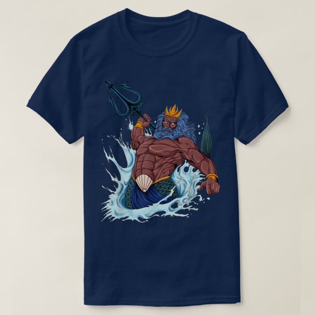 God of Greek mythology  Neptune Poseidon  T Shirt (Design framsida)
