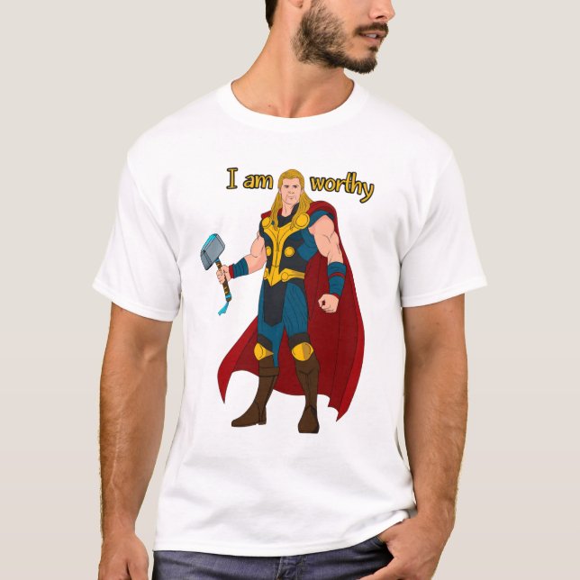 God of Thunder Power Design with Lightning Bolt T Shirt (Framsida)