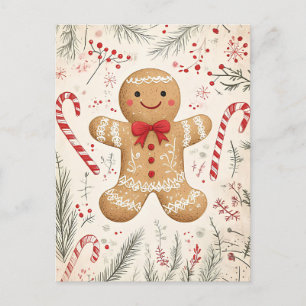 God Pepparkaksgubbe jul Hälsning Vykort