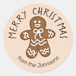 God Pepparkaksgubbe jul Runt Klistermärke