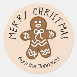 God Pepparkaksgubbe jul Runt Klistermärke