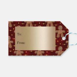 God Pepparkaksgubbe och Stars jul Presentetikett