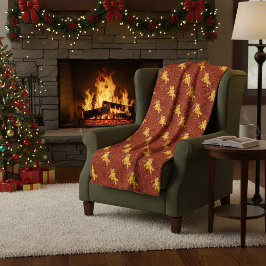 God Pepparkaksgubbe och Sticka Mönster-jul Fleecefilt