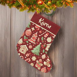 God Personlig Jul Burgundy Stor Julstrumpa