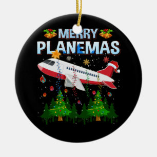 God Planesmas-familjens Flygplan-jul för Pilot Julgransprydnad Keramik