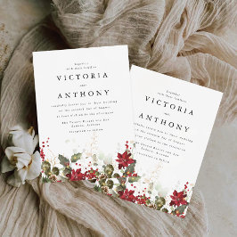 God Poinsettia Bröllop Ceremony Inbjudningar