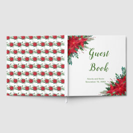 God Poinsettia Bröllop gäst bok