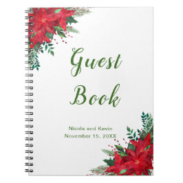God Poinsettia Bröllop gäst bok Anteckningsbok