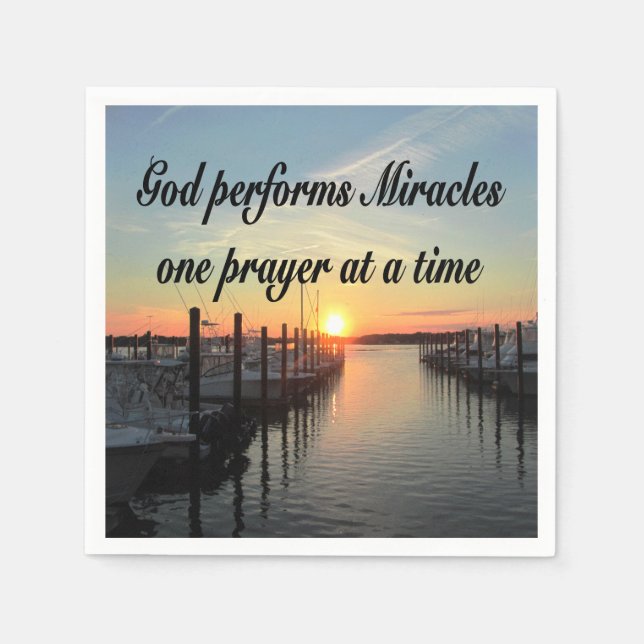 GOD PRESENTERAR MIRAKLES EN PRAYER I taget Pappersservett (Framsidan)