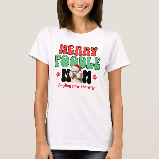 God Pudel Mamma jul T Shirt (Framsida)