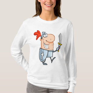god riddare i skygg pansar med svärd tecknad t-shirt