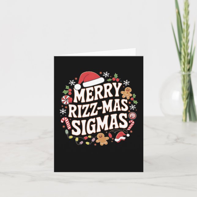 God Rizz Jul Sigmas Roligt Meme Gen Alpha Tomte C Kort (Framsida)