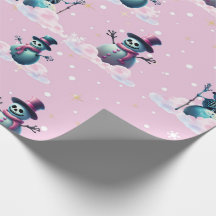 God Rosa Snögubbar Julafton Papper