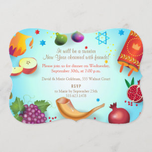 God Rosh Hashana judisk nyårsdag Inbjudningar