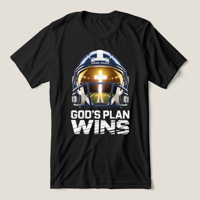 God’s Plan Football Helmet T Shirt (Design Framsida)