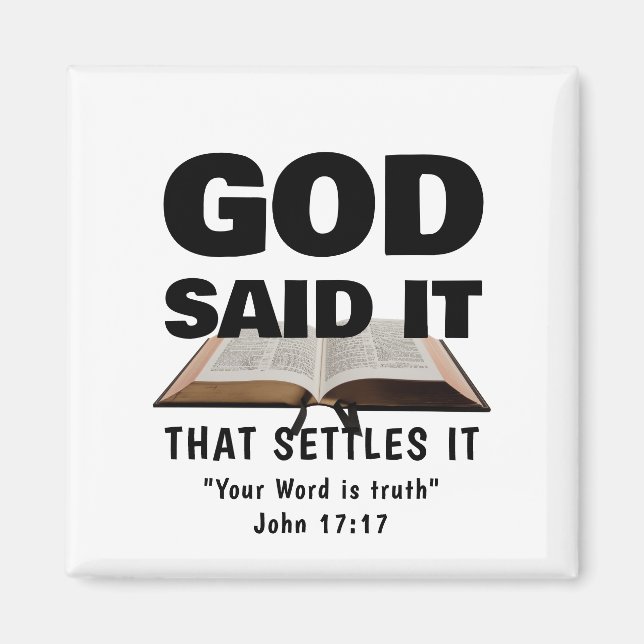 GOD SAID IT Christian Magnet (Framsidan)