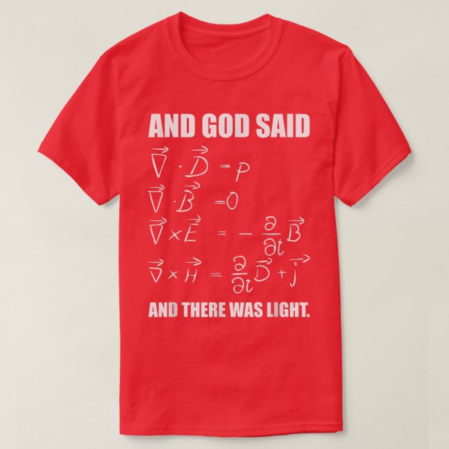 God Said Mawell Equations and Then There Was Light T Shirt (Design framsida)