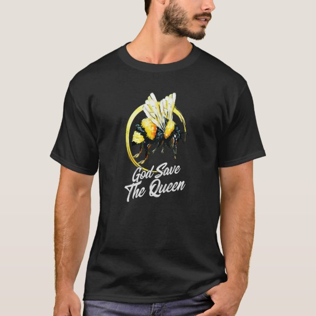 God Save The Bees Beekeeper Hives Honey Apiary Api T Shirt (Framsida)