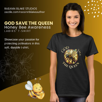 God Save The Queen Glasmålning Honungsbi T-Shirt