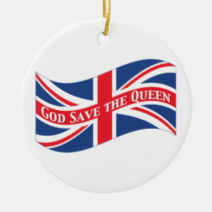 God Save The Queen med den fackliga jacken Julgransprydnad Keramik