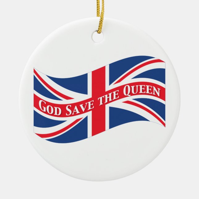 God Save The Queen med den fackliga jacken Julgransprydnad Keramik (Framsidan)