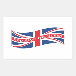 God Save The Queen med den fackliga jacken Rektangulärt Klistermärke