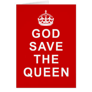 God Save The Queen Tshirts, hänger lös, gåvor Hälsningskort