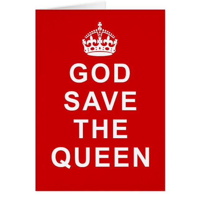 God Save The Queen Tshirts, hänger lös, gåvor Hälsningskort (Framsidan)