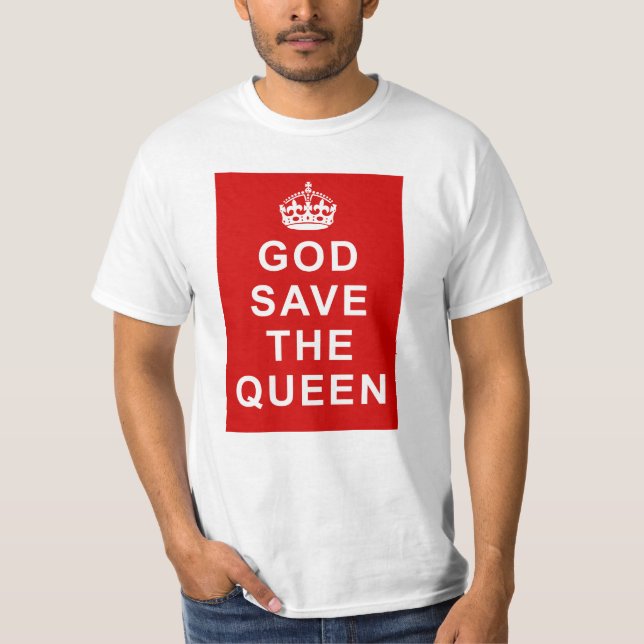 God Save The Queen Tshirts, hänger lös, gåvor T Shirt (Framsida)