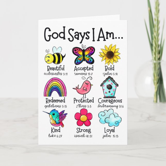 God Says I Am Bee Spring Christian Funny Easter Da Kort (Framsida)