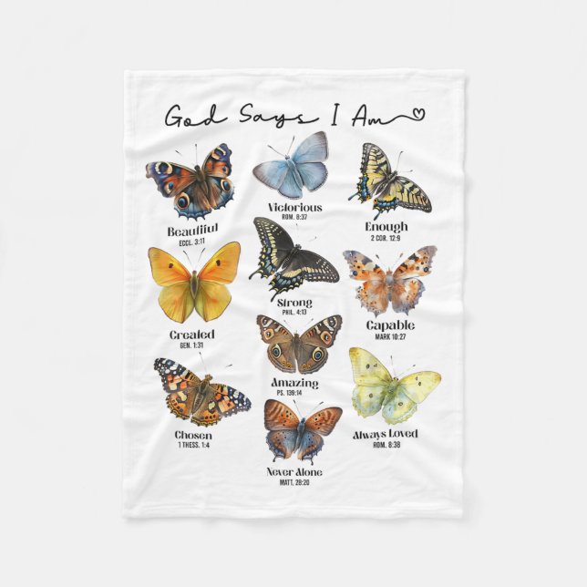 God Says I Am Bible Verse Religious Christian Butt Fleecefilt (Framsidan)