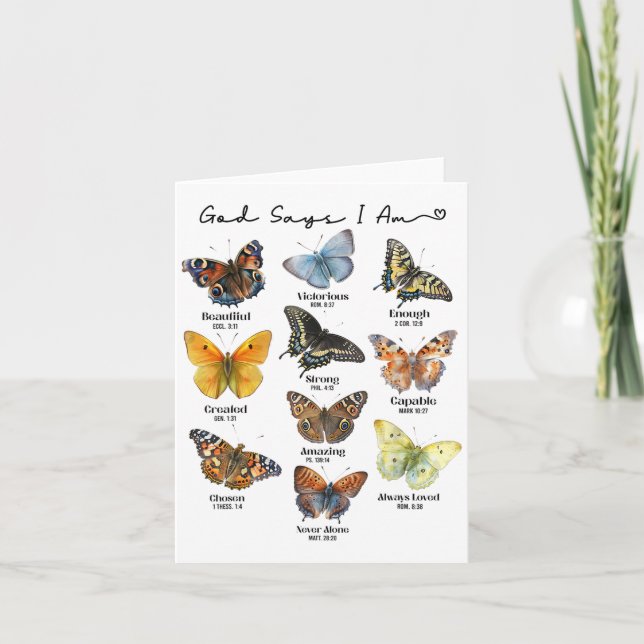 God Says I Am Bible Verse Religious Christian Butt Kort (Framsida)