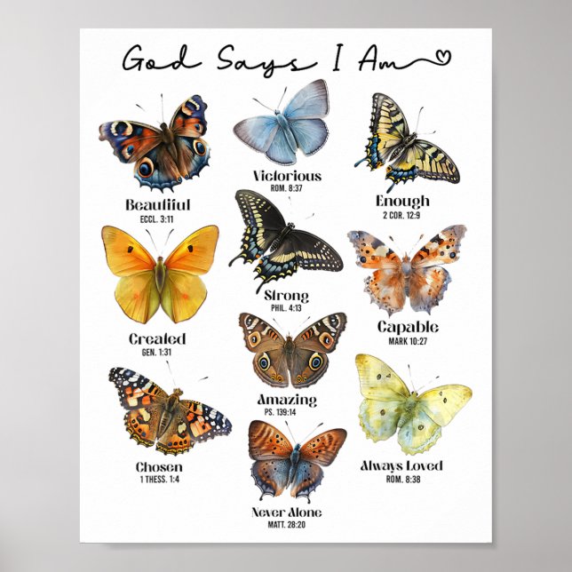 God Says I Am Bible Verse Religious Christian Butt Poster (Framsidan)