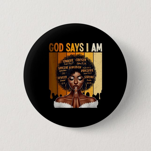 God Says I Am Black History Melanin African Girl W Knapp (Framsida)