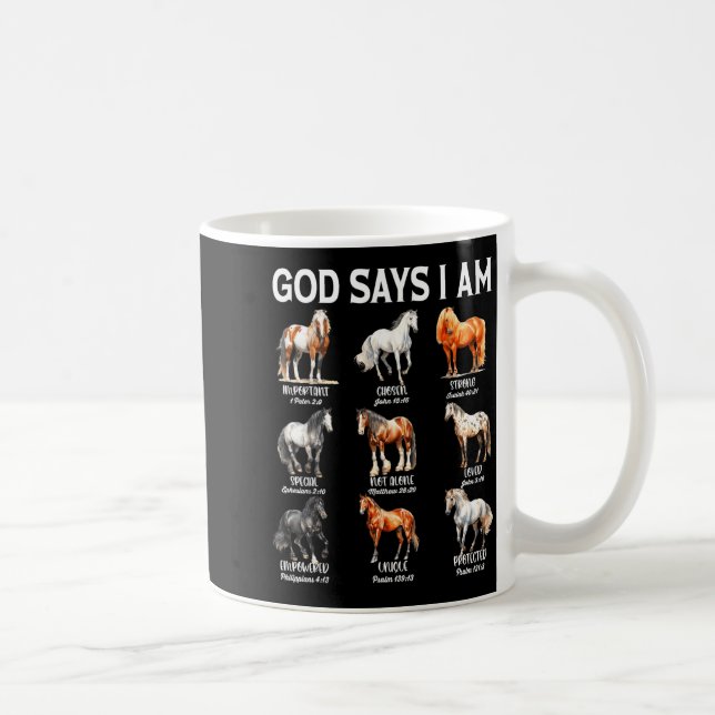God Says I Am Horse Christian Girl Teen Boy Bible  Kaffemugg (Höger)