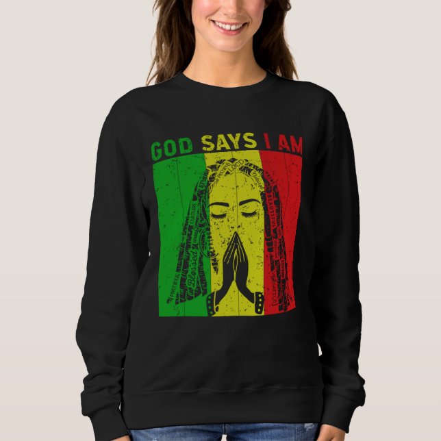 God says i am Locd rastafarian rasta dreadlocks  2 T Shirt (Framsida)