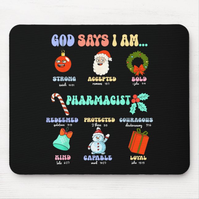 God Says I Am Pharmacist Christmas Pharmacy Tech C Musmatta (Framsidan)