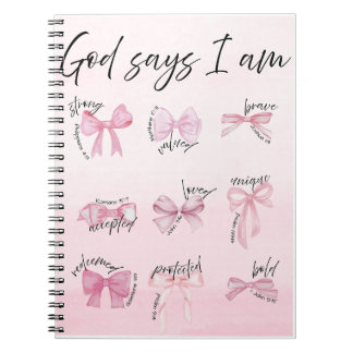 "God says I am..." Spiral Notebook Anteckningsbok