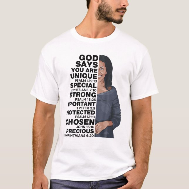 God Says Michelle Obama Women History Month Love M T Shirt (Framsida)
